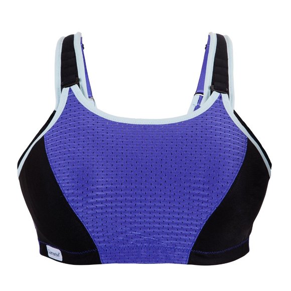Glamorise SPORT Bra 46C (DOUBLE-LAYER) Wicking (PADDED-STRAPS) PURPLE NEW - Picture 1 of 13